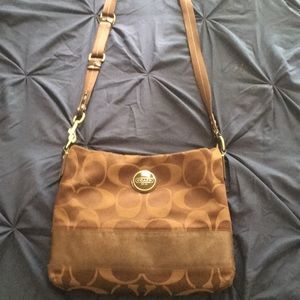 Chocolate brown Coach Shoulder cross body bag